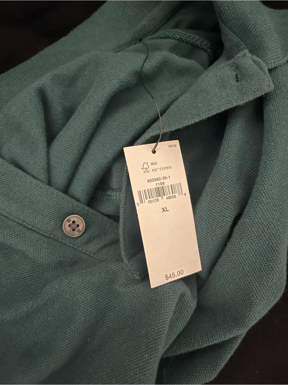 Banana Republic Dark Green Short-Sleeve Polo